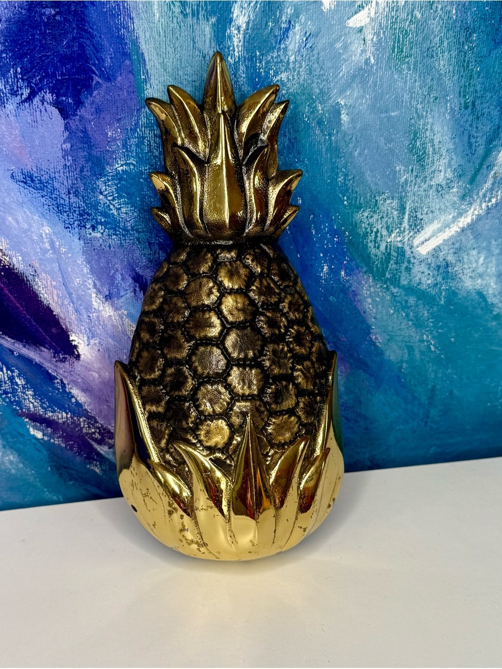 Pineapple Door Knocker M Healy 1997 97 Gold Tone Metal Brass Vintage Tropical